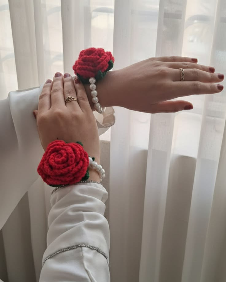 Handmade Crochet Hand Gajray – Elegant, Reusable & Floral Accessories for Every Occasion